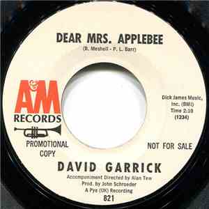 David Garrick - Dear Mrs. Applebee / You're What I'm Livin' For download mp3 flac