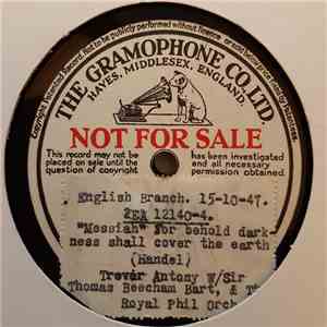 Sir Thomas Beecham, The Royal Philharmonic Orchestra, William Trevor Anthony - English Branch, Handel's Messiah download mp3 flac